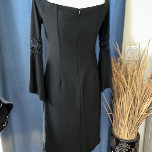 ⭐️SALE⭐️ Joseph Ribkoff Black Off Shoulder Bell Sleeve Dress EUC - Picture 7 of 15